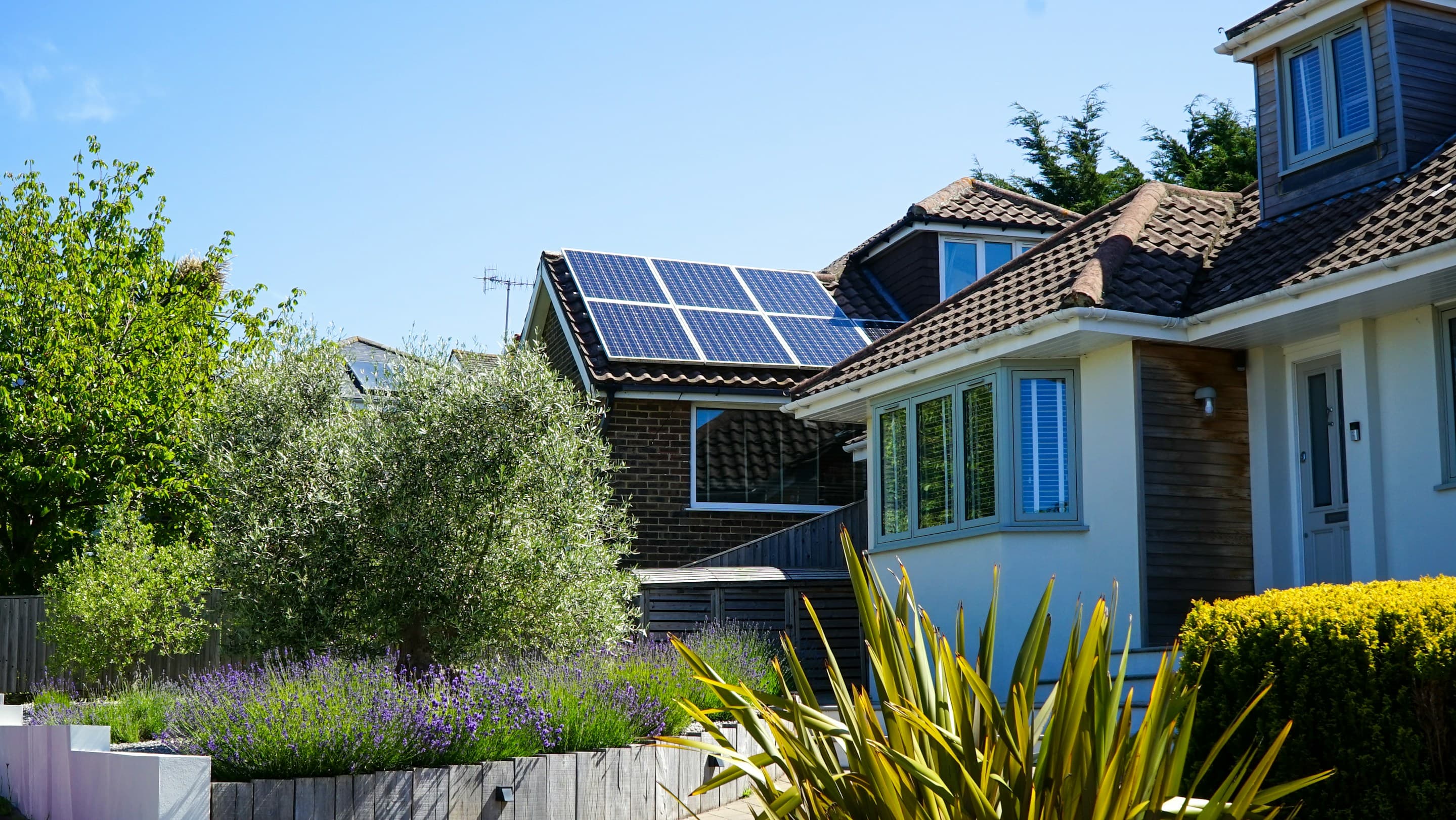 Solar panels installed on a residential roof